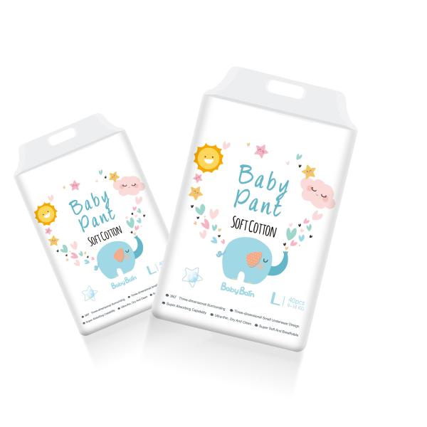 Custom Non Woven Fabrics Disposable Baby Diapers 500-1000ml Absorbency