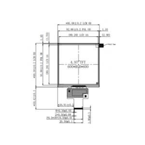 5 Inch Square Tft Display Module 600X600 DOTS 40 PINS MIPI Interface 1000 Nits