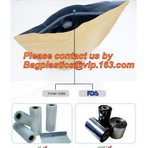 Foil Kraft Paper Bag Coconut Packaging Bags Doypack with Clear Window,500g 1kg