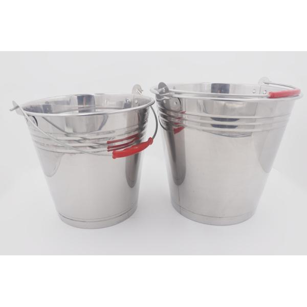 6L Multipurpose factory sale durable water metal bucket stainless steel ice bucket with handle