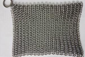 Cheap 6*8 Inch Stainless Steel  Cast Iron Skillet Cleaner Chainmail Scrubber For Cast Iron Pan for sale