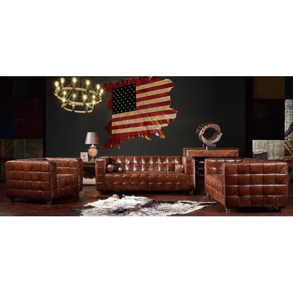 Quality Hotel Furniture Soft Leather Sofa Set Top Grain Real Material Long Service Time wholesale