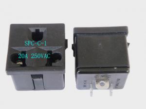 China Black Brazil Square 3 Prong Power Socket Power Outlet AC Wall Receptacle 250VAC 20A on sale