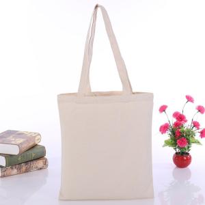 Draw String Reusable Cotton Canvas Tote Bag For Women Shopping