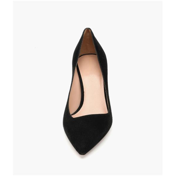 Thin Heels Pointed Toe Leather Shoes , 3 Inch Black Womens Slip On Dress Shoes