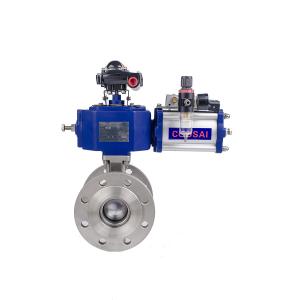 Double Acting Pneumatic Actuator Segment Ball Valve for Beverage Food Manufactur