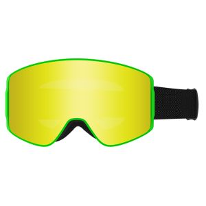 Magnetic Double-Layer Anti-Fog Ski Goggles for Men and Women with Color Mirror