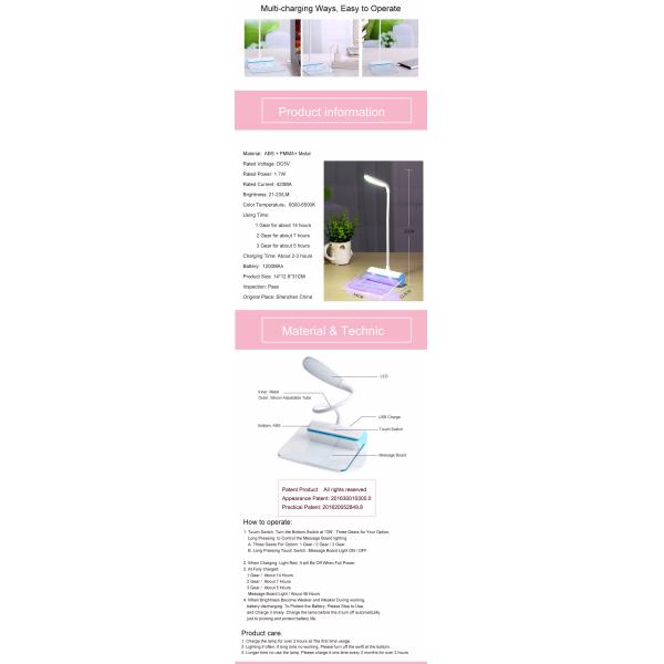 Rechargeable Innovative LED Lighting Brightness Adjustable Smart Touch Control
