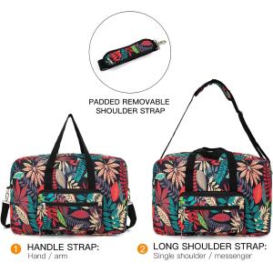 Foldable Large Capacity Carry on Weekender Overnight Travel Bag with Pattern