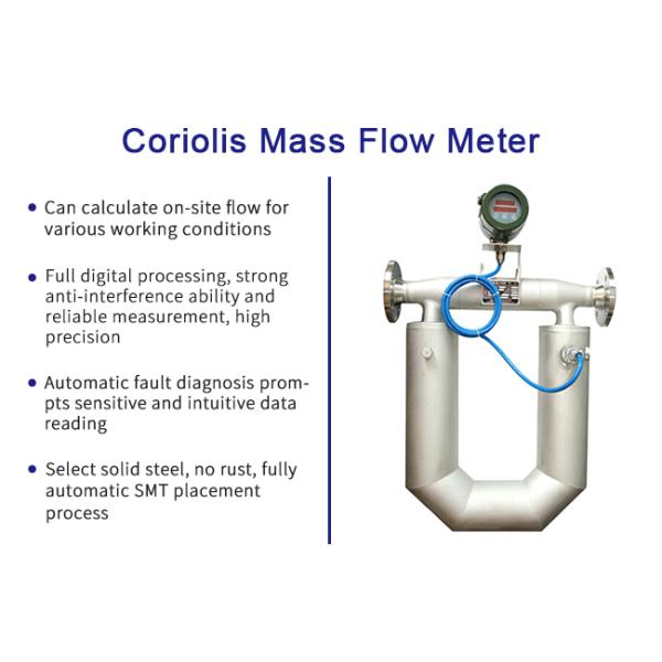 4-20mA SS304 SS316 DN5-DN200mm Flange Connection Crude Oil Coriolis Mass Flowmeter