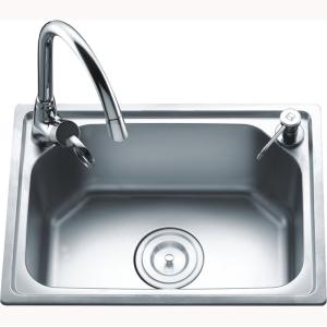 Chromium Stainless Steel Single Bowl Sink With Drainboard Anti Corrosion