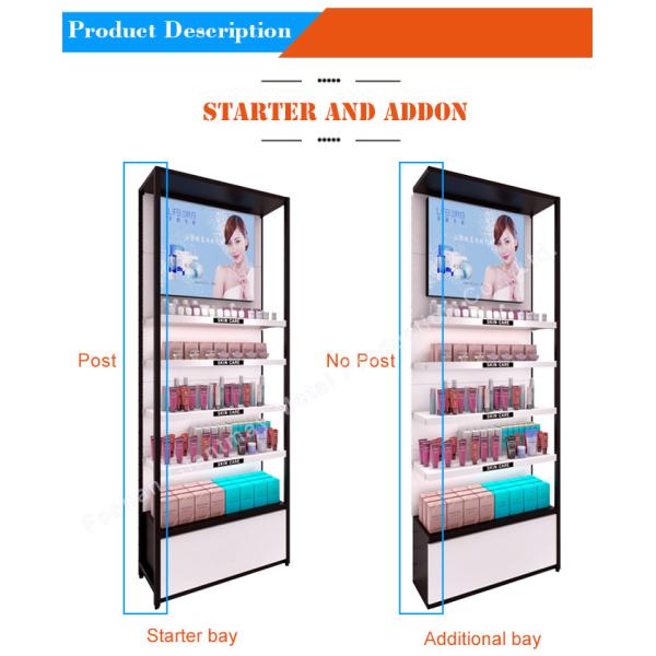 Makeup Shelf Rack Shopping Mall Cosmetic Shop Display Stable Structure