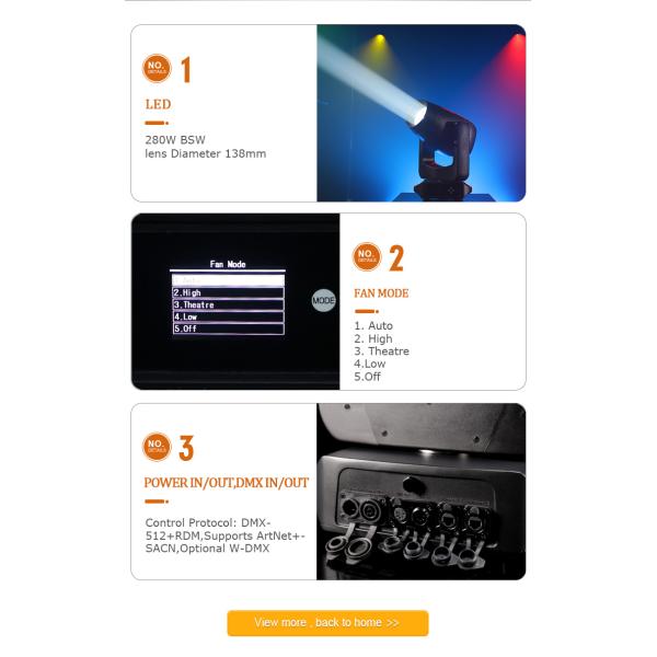 2025 BSW 280W LED Moving Head Stage Light DMX512 Beam Spot Wash 3in1 for DJ Disco Show CMY