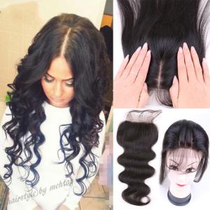 4x4 Swiss Lace Top Closure , Medium Brown Weave Closure With Natural Part