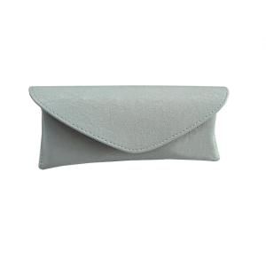 China Light BLue Envelope Leather Sunglasses Pouch OEM Logo Eyeglasses Case on sale