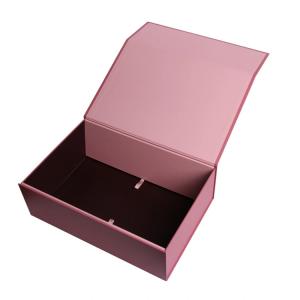 High Quality Custom Printed Pink Color Rigid Cardboard Magnetic Foldable Paper