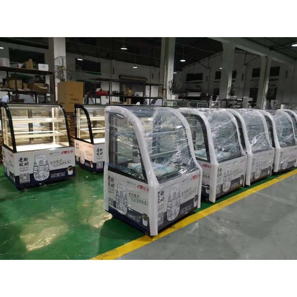 Pizza Salad Cake Display Cooler For Bakery Shop With 1.2 / 1.5 / 2m Four Sides Transparent Glass