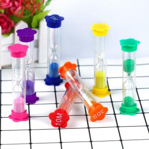 Colorful Plastic Hourglass Timer Flower Shape Base Sand Timer For Kids Education