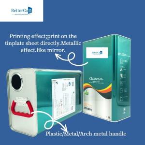 Square 5L Metal Can , Empty Paint Gallon Cans For Thinner Coating Hardener