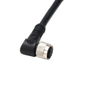 Right Angle Electrical Wire Cable With IP67 Waterproof M12 2 Pin 3 Pin 4 Pin