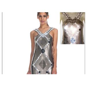 Decorative Shiny Metal Sequin Fabric , Metal Mesh Fabric For Clothing