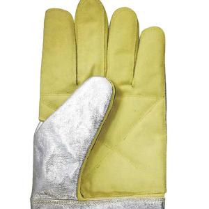EN407 4 Layers Palm Heat Resistant Work Gloves Aluminized Back And Cuff