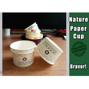 Storage Container White Paper Ice Cream Cups With Lids Various Sizes