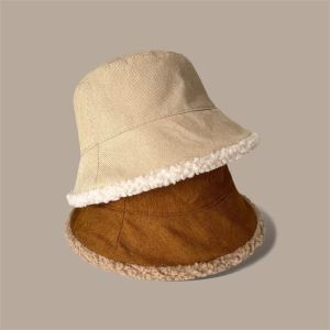 Custom Fall Winter New Fisherman's Corduroy Bucket Hat Custom Thickened Lamb