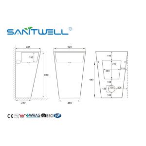 Rectangular China Supplier White Bathroom Ceramic Basin With Pedestal White