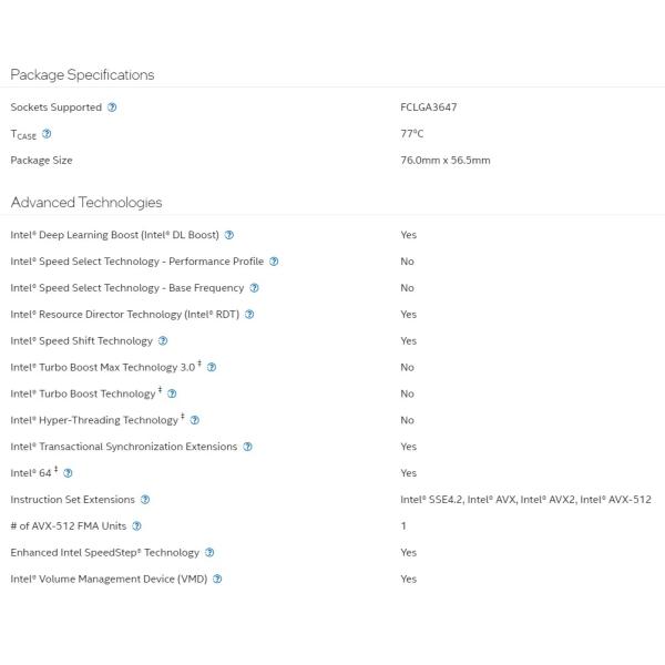 Server CPU Xeon Intel 3204 1.90 GHz GOLD 6336Y 2.4GHz OEM