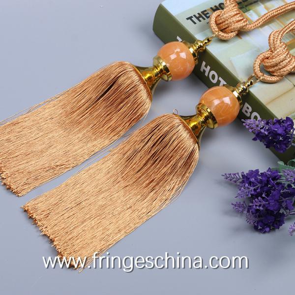Delicate custom long tassel fringe trimming for curtain attractive tieback