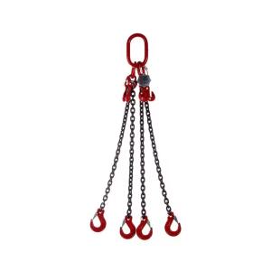 China 2t Load Limit Red Lifting Chains With Hooks G80 Alloy Steel 8mm Diameter Multi Leg on sale