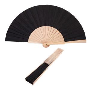 Wooden Folding Fabric Handheld Fans Craft with Drawstring Organza Bags