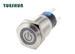Waterproof Anti Vandal Push Button Switch , 16mm Illuminated Pushbutton Switch