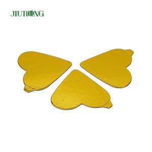 Grey Paper Recyclable Heart Shaped Cake Board Gold ISO9001 approved