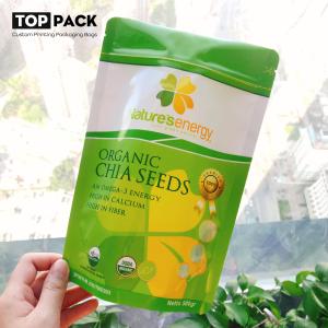 500g Stand Up Aluminum Foil Organic Chia Seed Packaging Bag With Window