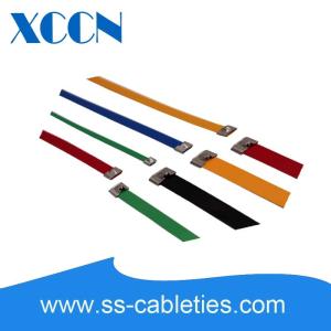China 201 304 316 Plastic Coated Stainless Steel Cable Ties Epoxy Polyester Cover on sale