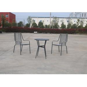 China 72cm Aluminum Rope Garden Set Two Chair With Table on sale