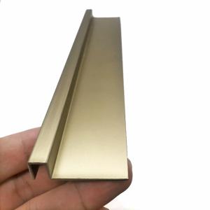 304 Polished Champagne Gold Color Sandblasted Custom Stainless Steel Trim For Ceramic Decoration