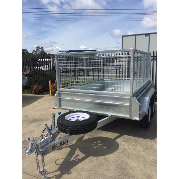 Quality 10x5 Galvanised Caged Tandem Trailer with Mechanical Disc Brake 2000KG wholesale