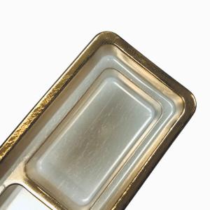 Custom 4-Compartment Gold PET Plastic Tray for Bakery Packaging