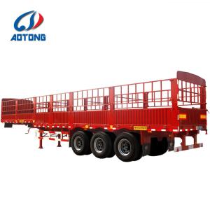 3 Axles Heavy Transport High Side Fence Semi Trailer with Dolly and Checked