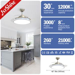 Lighting and Circuitry Design 42'' Invertible Retractable Blades Ceiling Fan