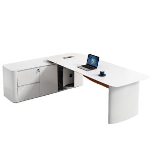 Design MDF Baking Varnish Material L-shaped Executive Desk for CEO Office and