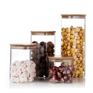 300ml Cylinder Glass Storage Containers With Lids Airtight