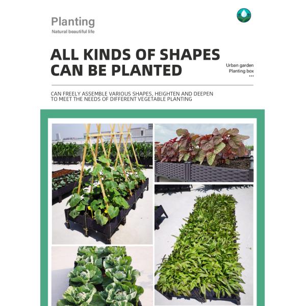 Breathable Elevated Plastic Planter Box Double Tier Logo Customized