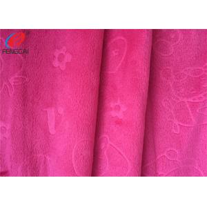 Super Soft Polyester Minky Plush Fabric , Embossed Velboa Fabric For Making Toy