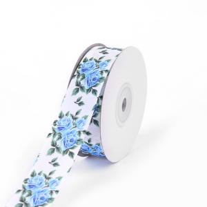 Cheap Floral ribbon roll polyester ribbon customized flower printing grosgrain ribbon for sale