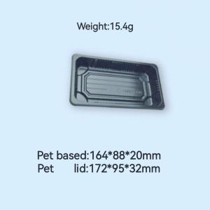 Disposable Food Grade PET Rectangular Plastic Sushi Tray With Lid