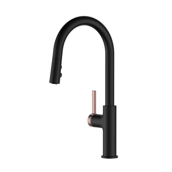 Quality AE45107MB Kitchen Mixer Faucet Matte Black With Pull Down Sprayer wholesale
